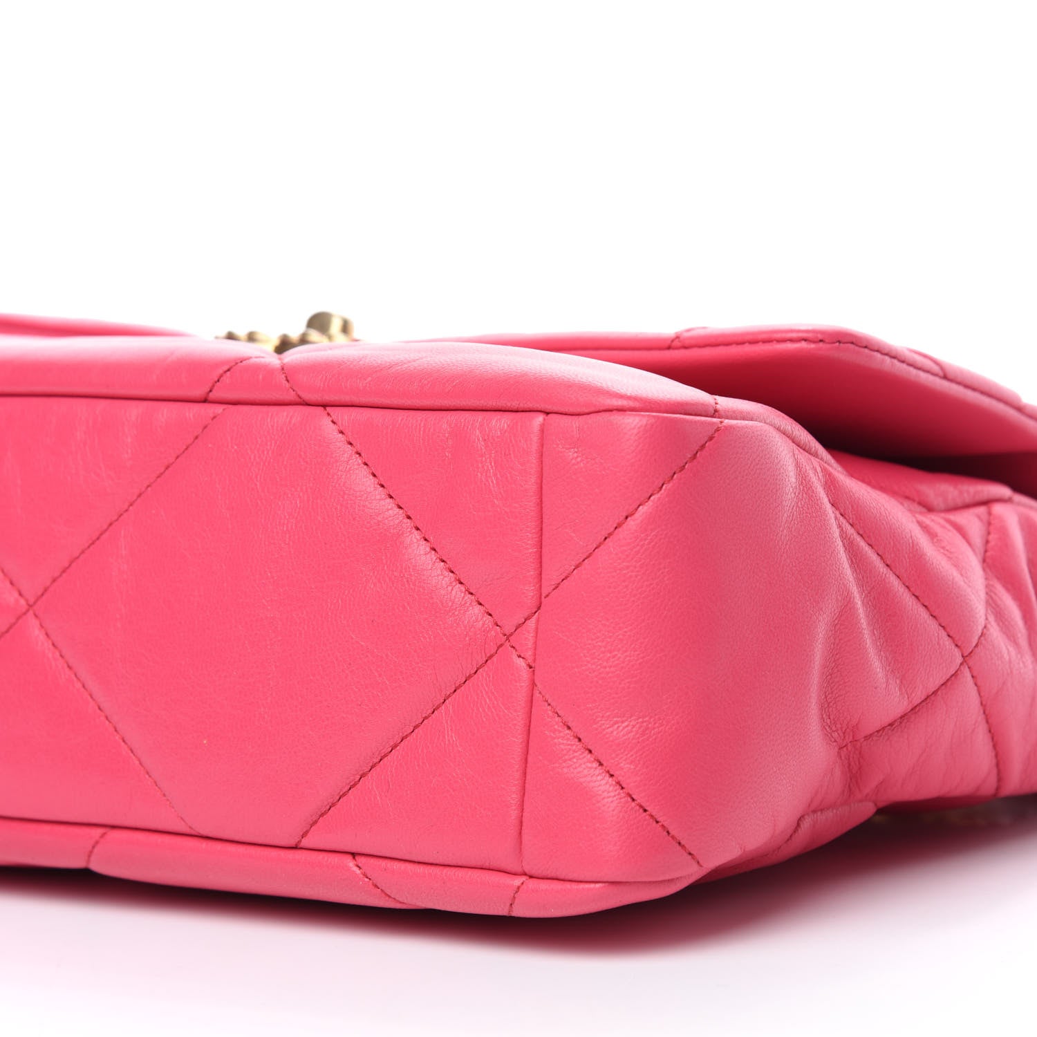 Chanel Goatskin Quilted Large Chanel 19 Flap Dark Pink 7 of 10