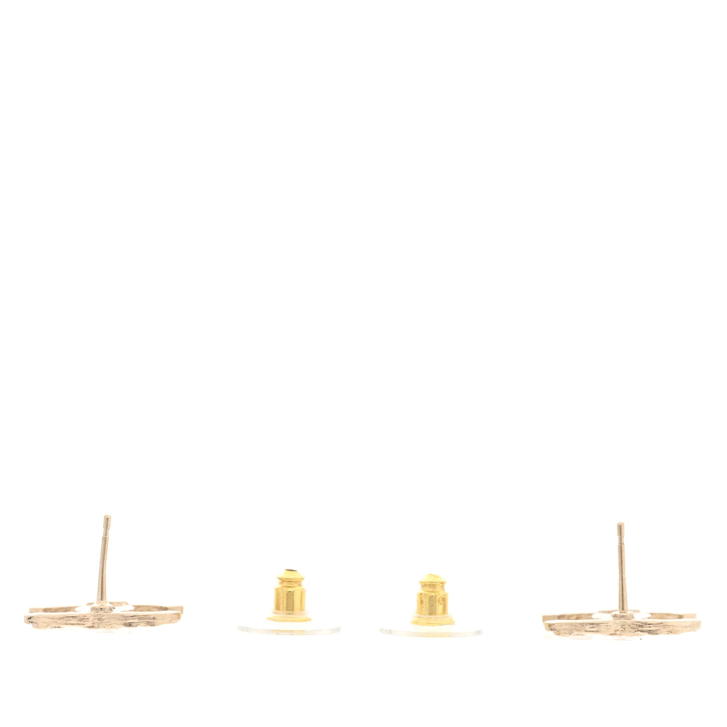Chanel Metal Textured CC Earrings  Gold 3 of 5