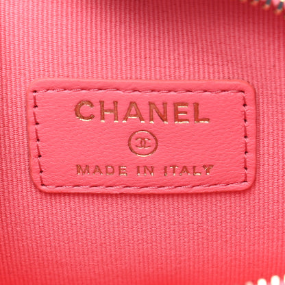 Chanel Lambskin Quilted CC In Love Heart Waist Belt Bag With Chain Pink 8 of 10