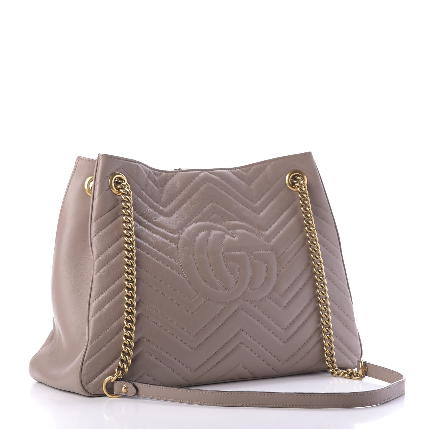 Gucci Calfskin Matelasse Medium GG Marmont Shoulder Tote Bag Porcelain Rose 3 of 9