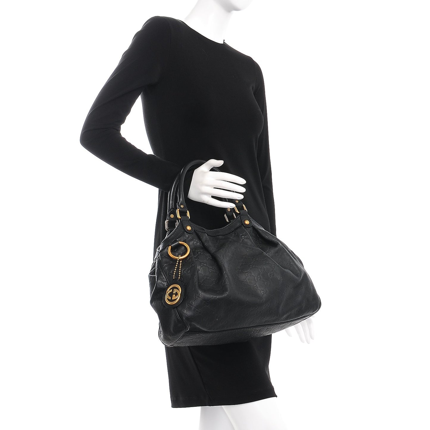 Guccissima Medium Sukey Tote Black