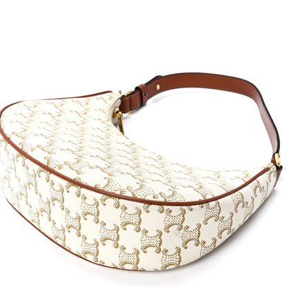 Celine Canvas Calfskin Ava Triomphe Shoulder Bag White 12 of 12