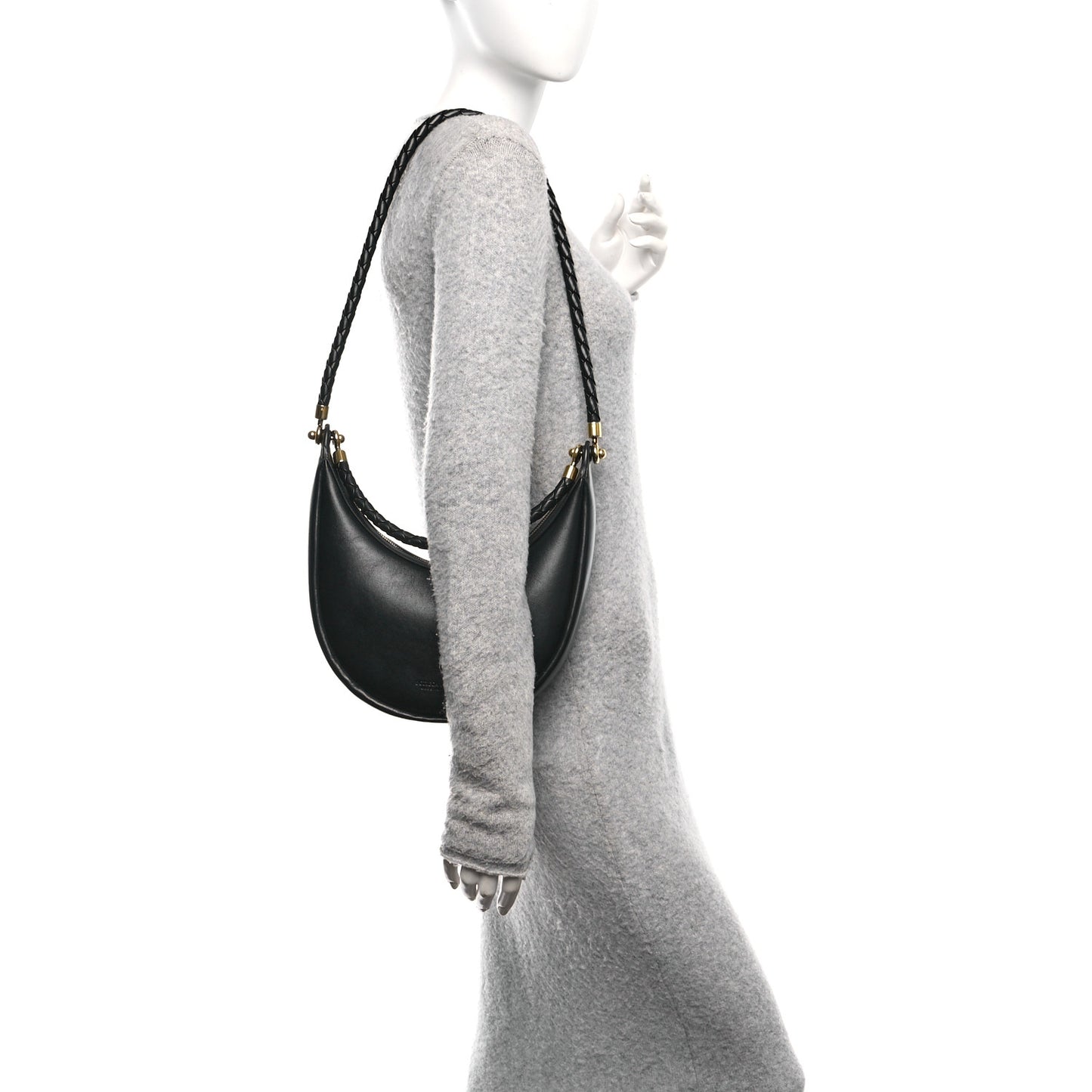 Smooth Calfskin Hula Hoop Shoulder Bag Black