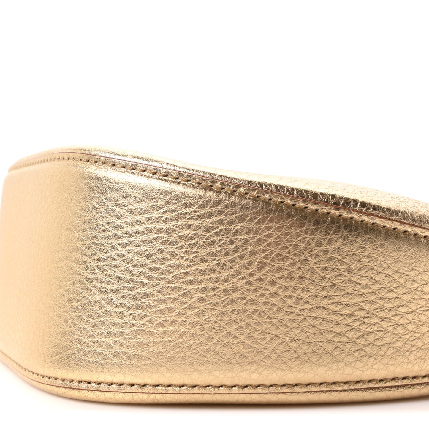 Metallic Nappa Mini Vlogo Moon Hobo Bag Gold