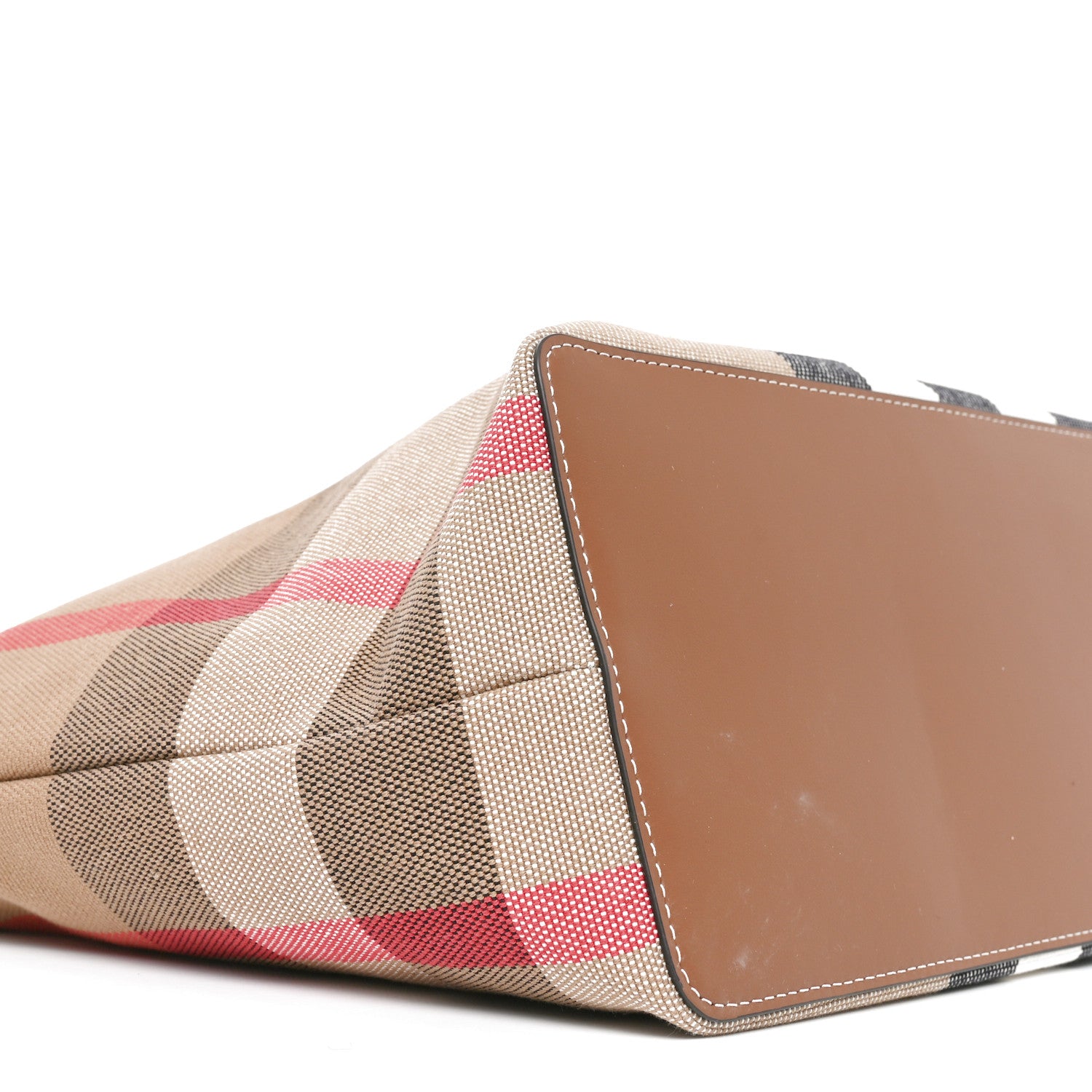 Burberry Giant Check Canvas Medium London Tote Taupe Brown 8 of 9