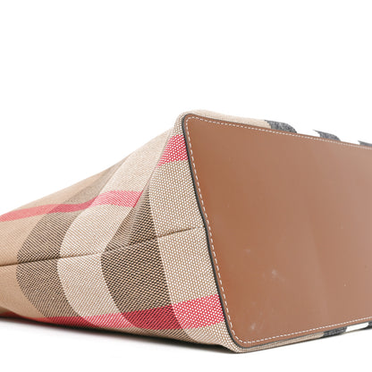 Burberry Giant Check Canvas Medium London Tote Taupe Brown 8 of 9