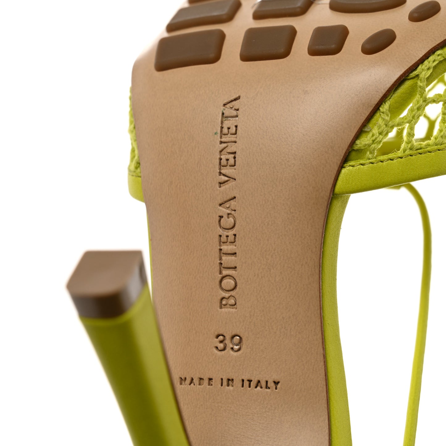 Mesh Nappa Stretch Ankle Tie Sandals 39 Kiwi