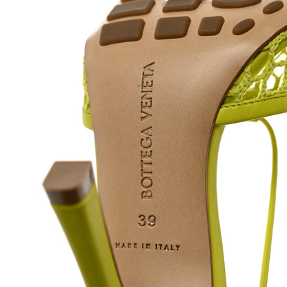 Bottega Veneta Mesh Nappa Stretch Ankle Tie Sandals 39 Kiwi 7 of 8
