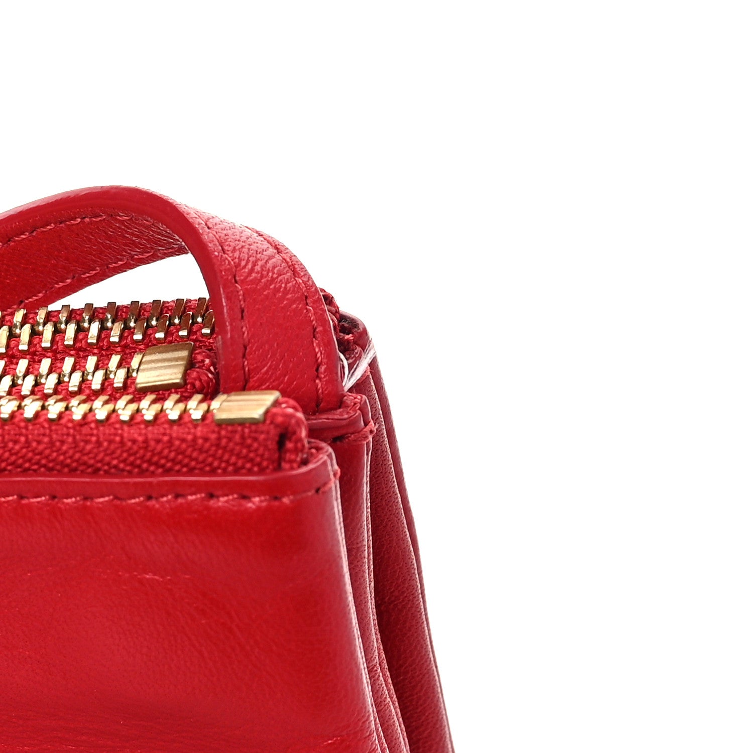 Celine Lambskin Large Trio Crossbody Bag Red 9 of 10