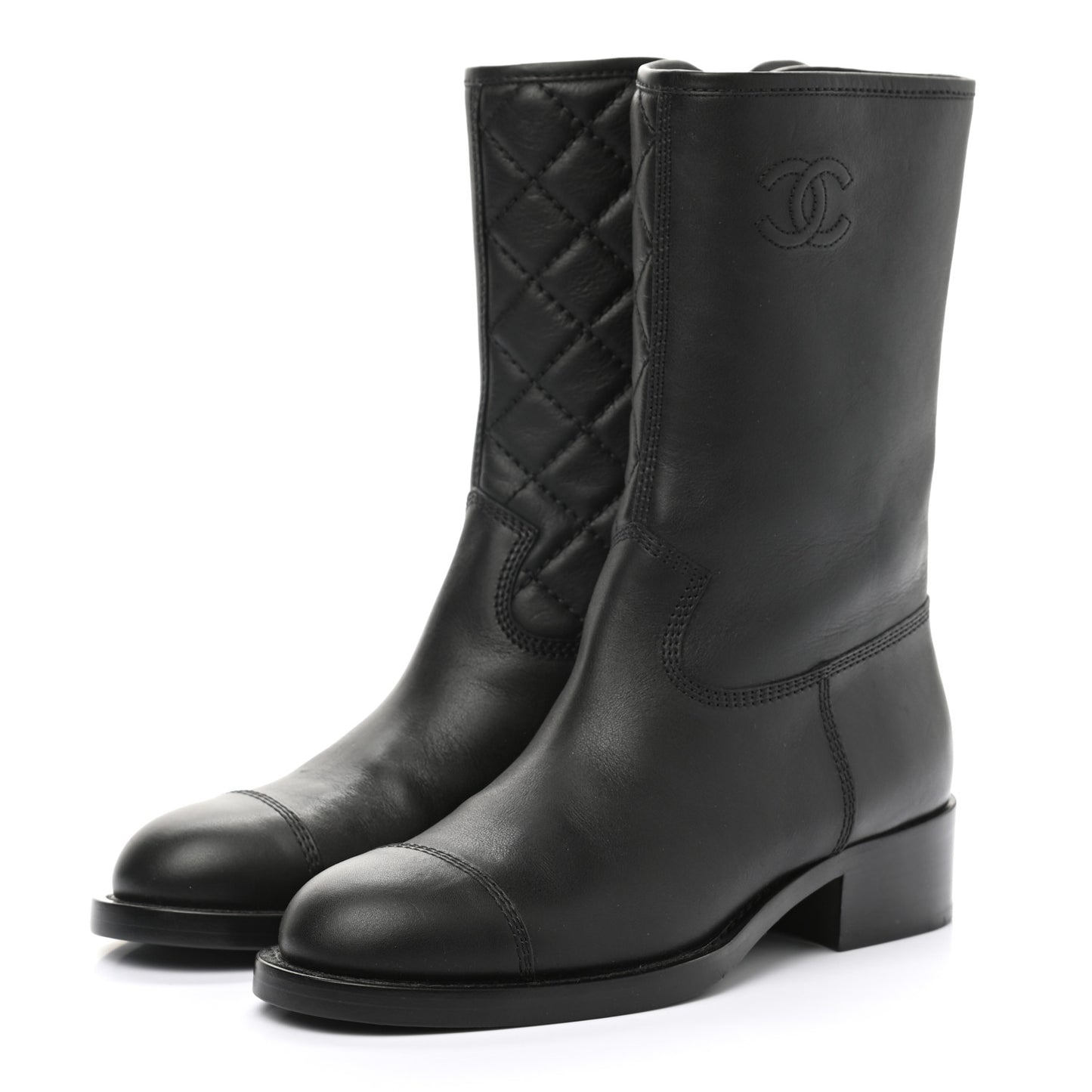 Calfskin CC Boots 37 Black