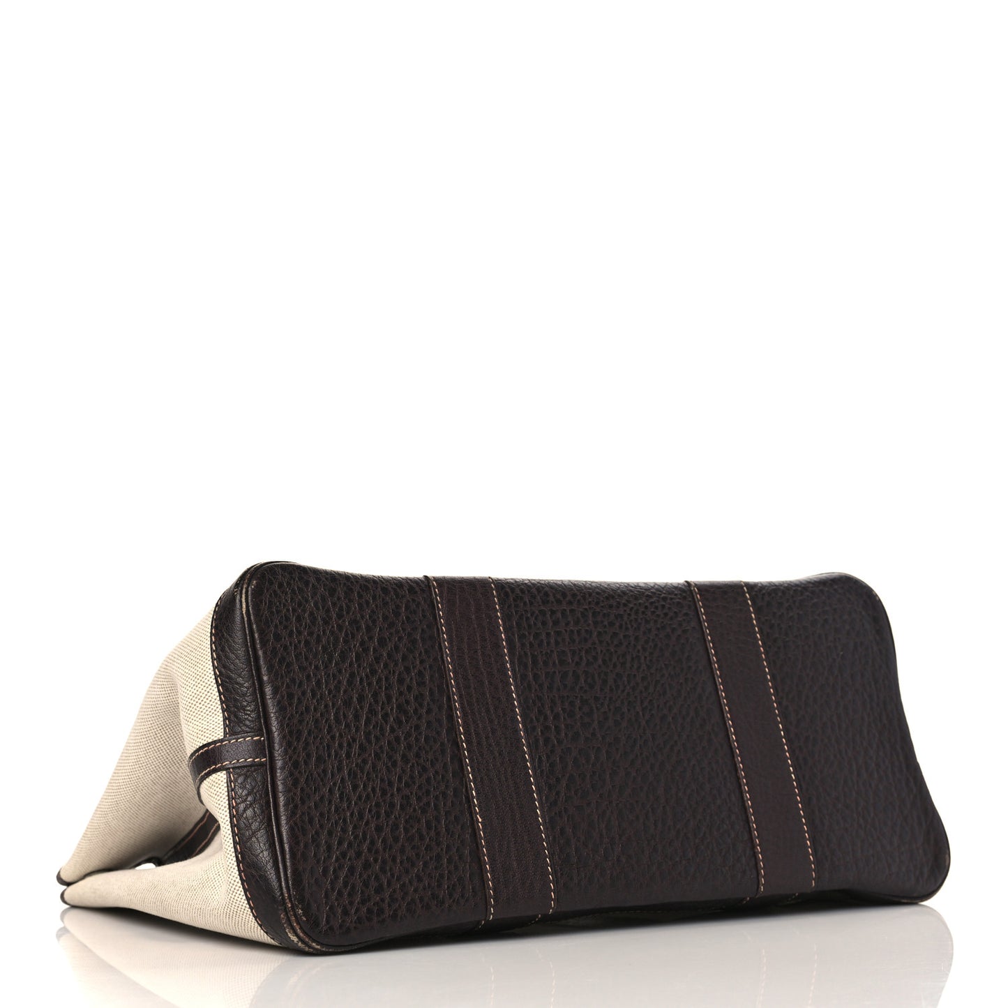 Toile Buffle Gala Garden Party Tote 36 MM Marron Fonce