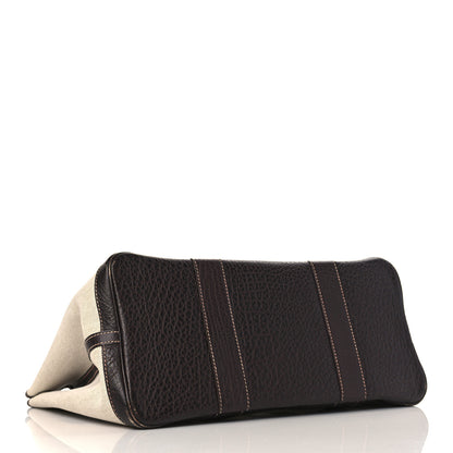 Hermes Toile Buffle Gala Garden Party Tote 36 MM Marron Fonce 4 of 12