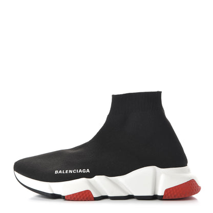Balenciaga Neoprene Knit Womens Speed Sneakers 39 Black Red 1 of 8