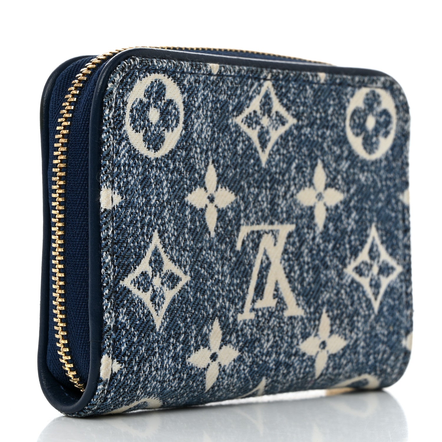 Louis Vuitton Denim Monogram Jacquard Zippy Coin Purse Bleu 3 of 6