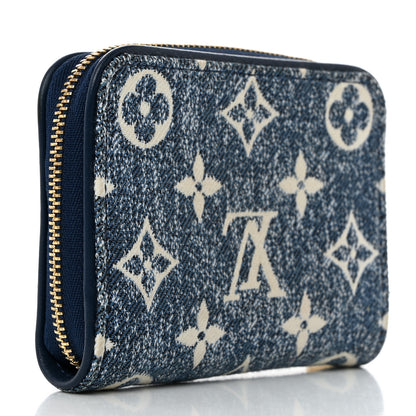 Louis Vuitton Denim Monogram Jacquard Zippy Coin Purse Bleu 3 of 6