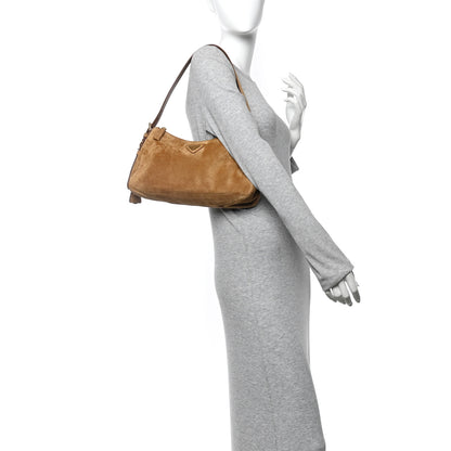 Prada Scamosciato Suede Medium Aimee Shoulder Bag Cinnamon 2 of 10