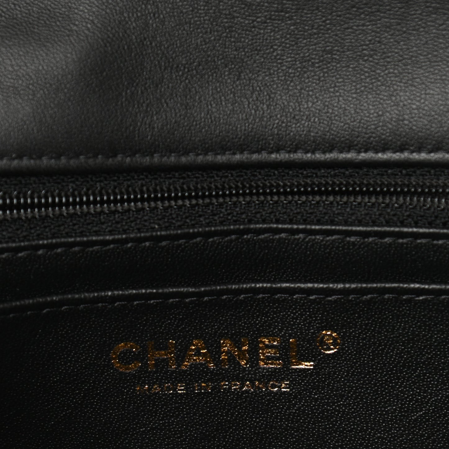 Lambskin Quilted Mini Rectangular Flap Black White