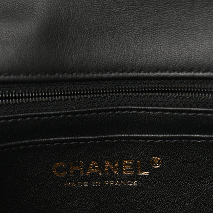 Chanel Lambskin Quilted Mini Rectangular Flap Black White 6 of 9