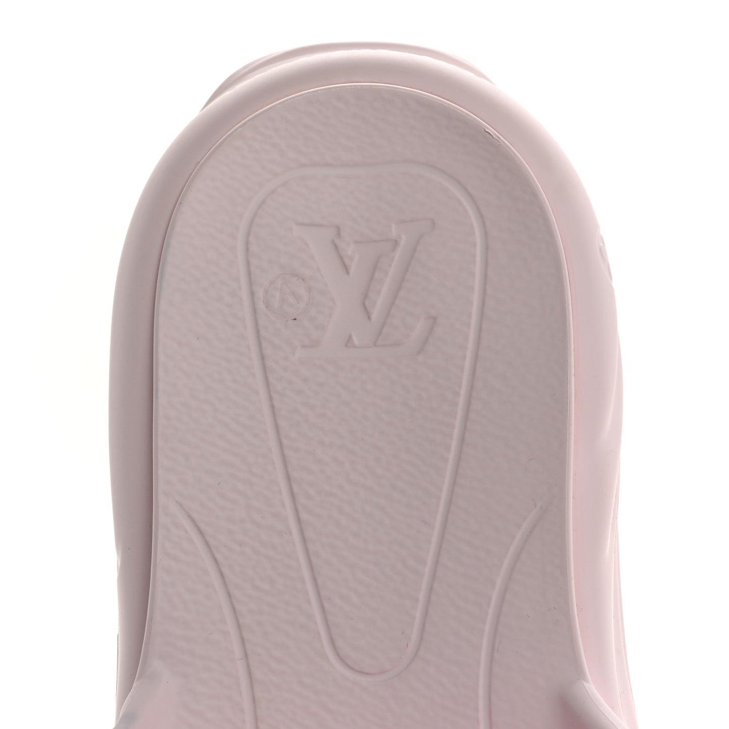 Rubber Monogram Embossed Pool 55 Flat Comfort Mule 40 Rose Clair