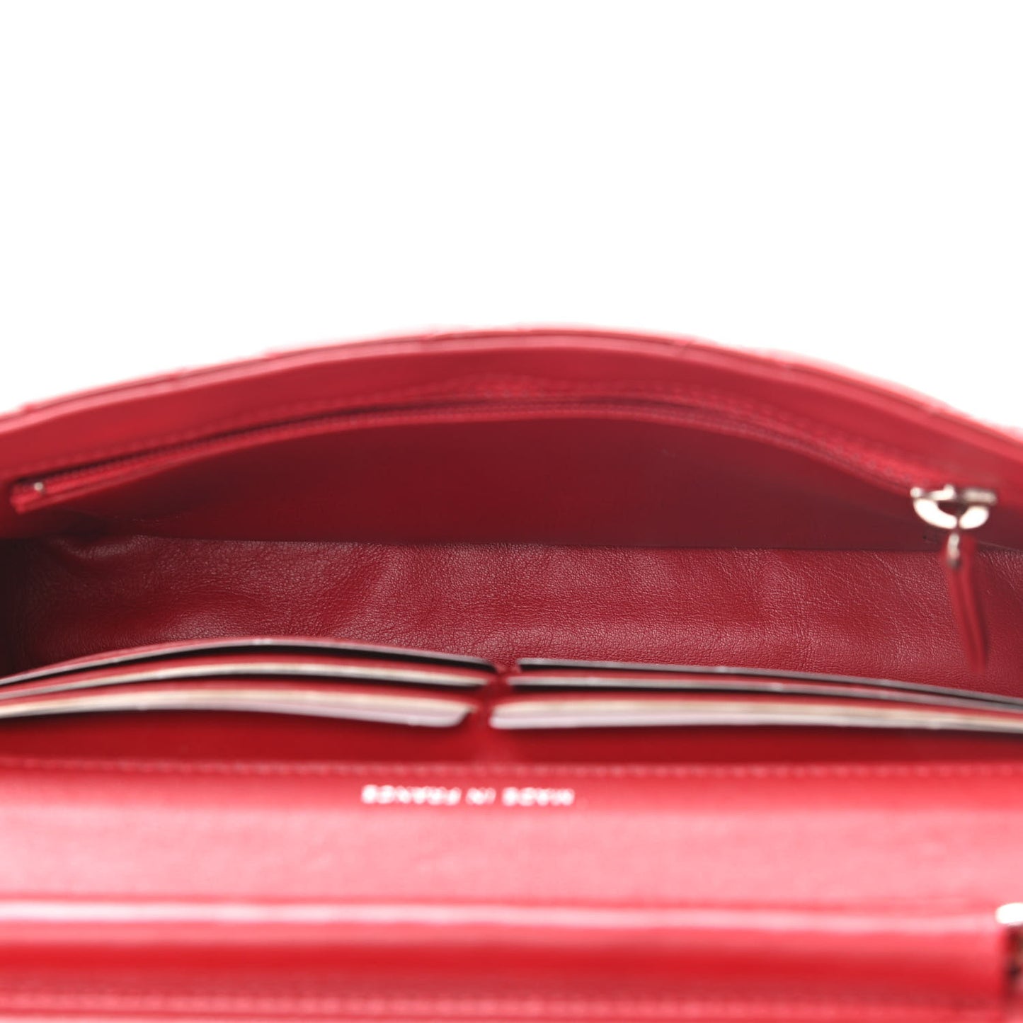 Patent Quilted Brilliant Wallet On Chain WOC Red