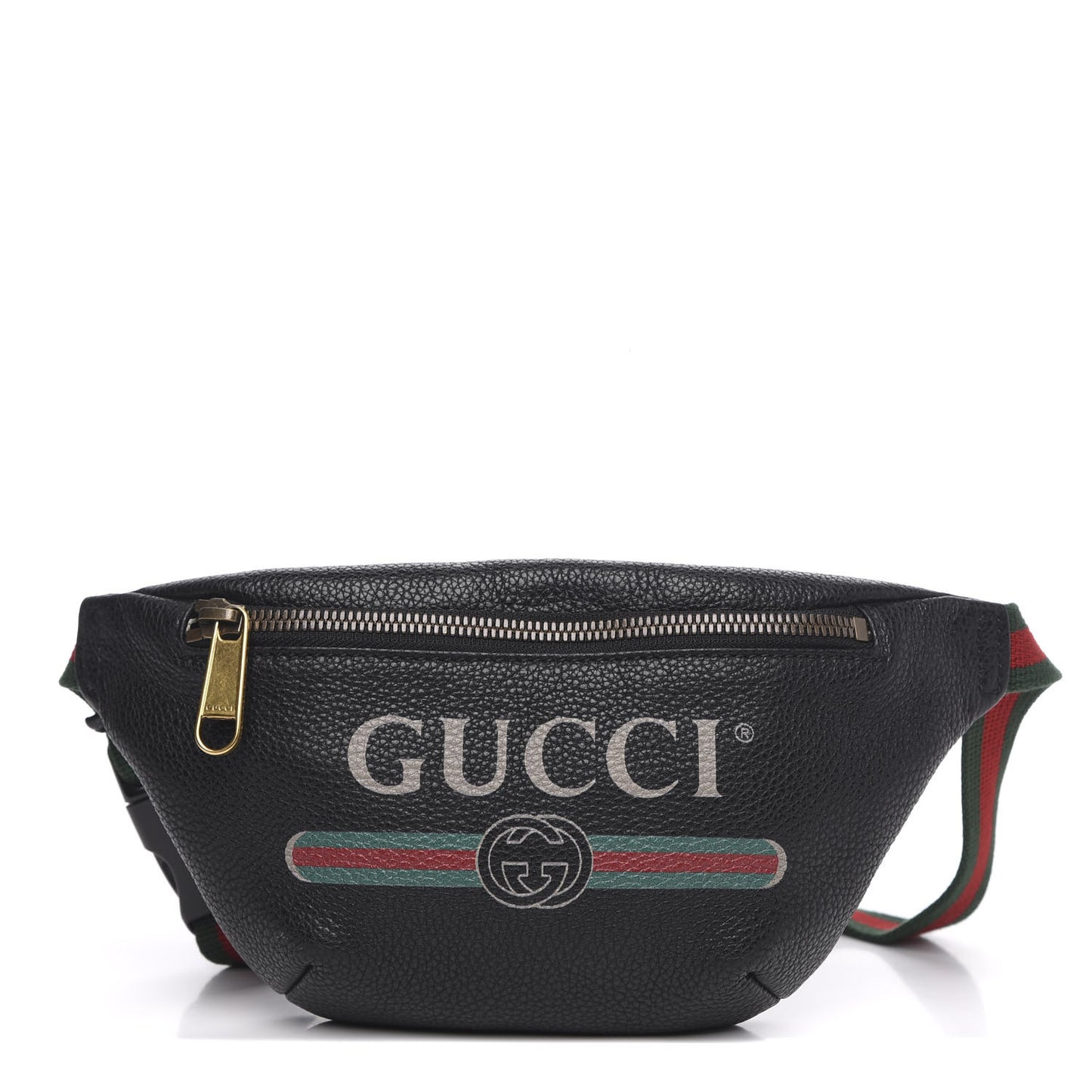 Grained Calfskin Small Logo Belt Bag Black