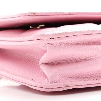 Chanel Caviar Quilted Wallet on Chain WOC Light Pink 9 of 10