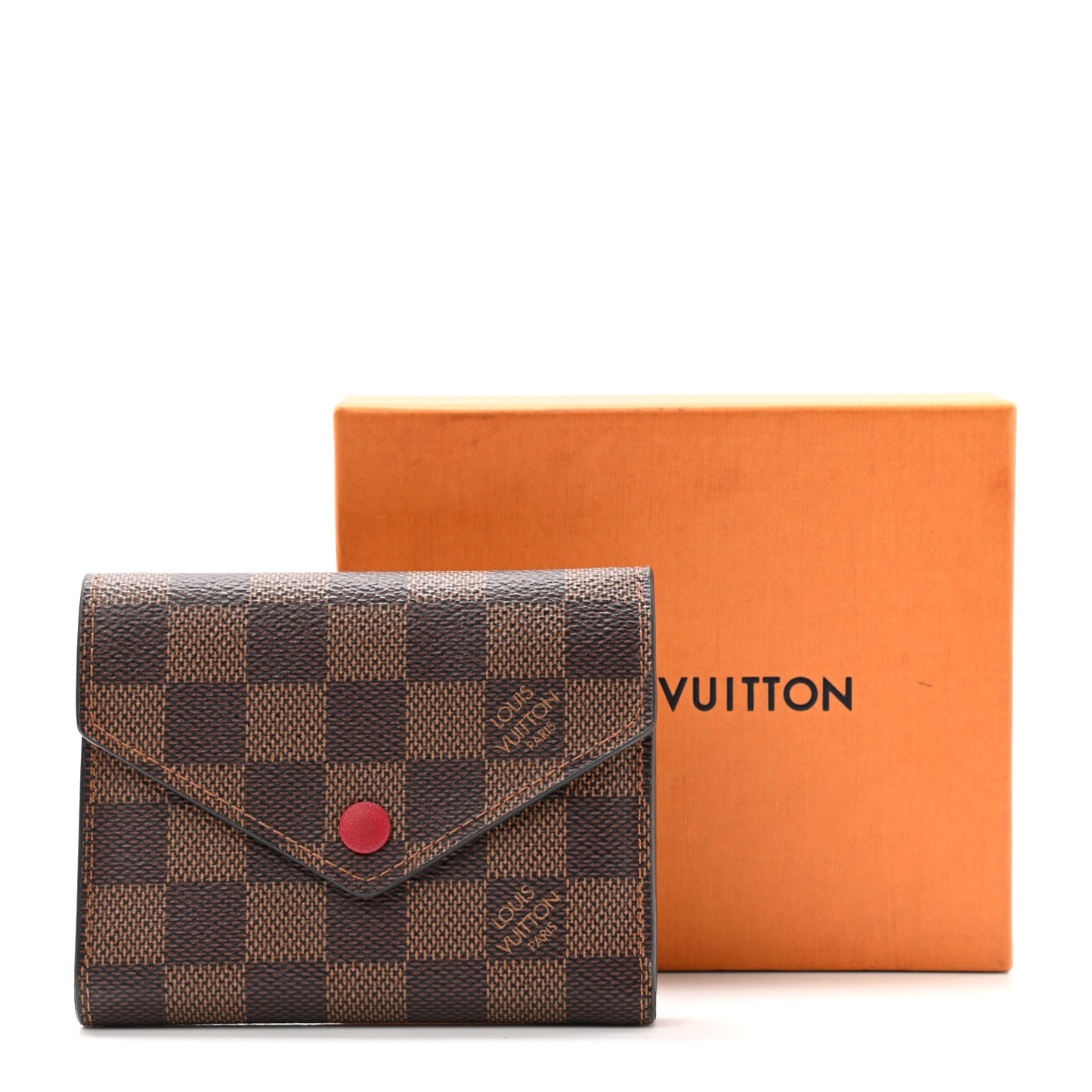 Damier Ebene Victorine Wallet Red