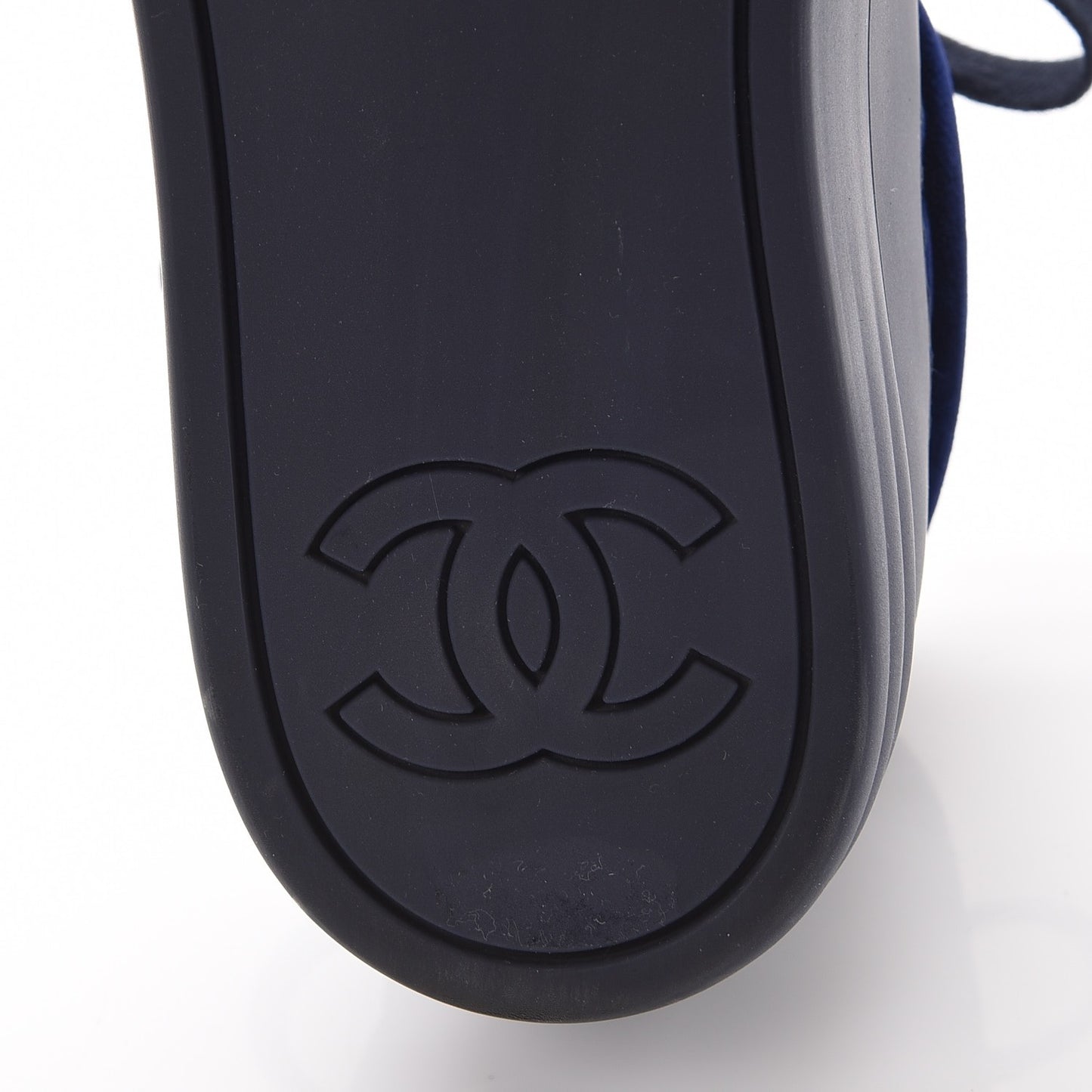 Calfskin Velvet CC Sneakers 35.5 Navy Blue