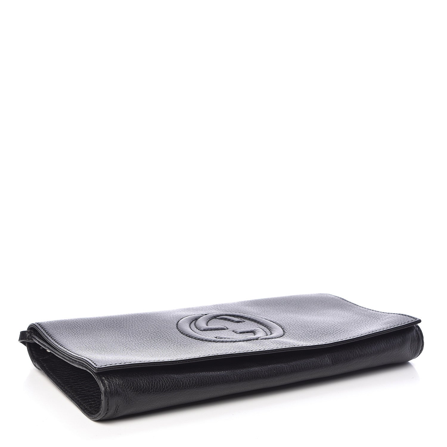 Gucci Pebbled Calfskin Medium Soho Clutch Black 4 of 10