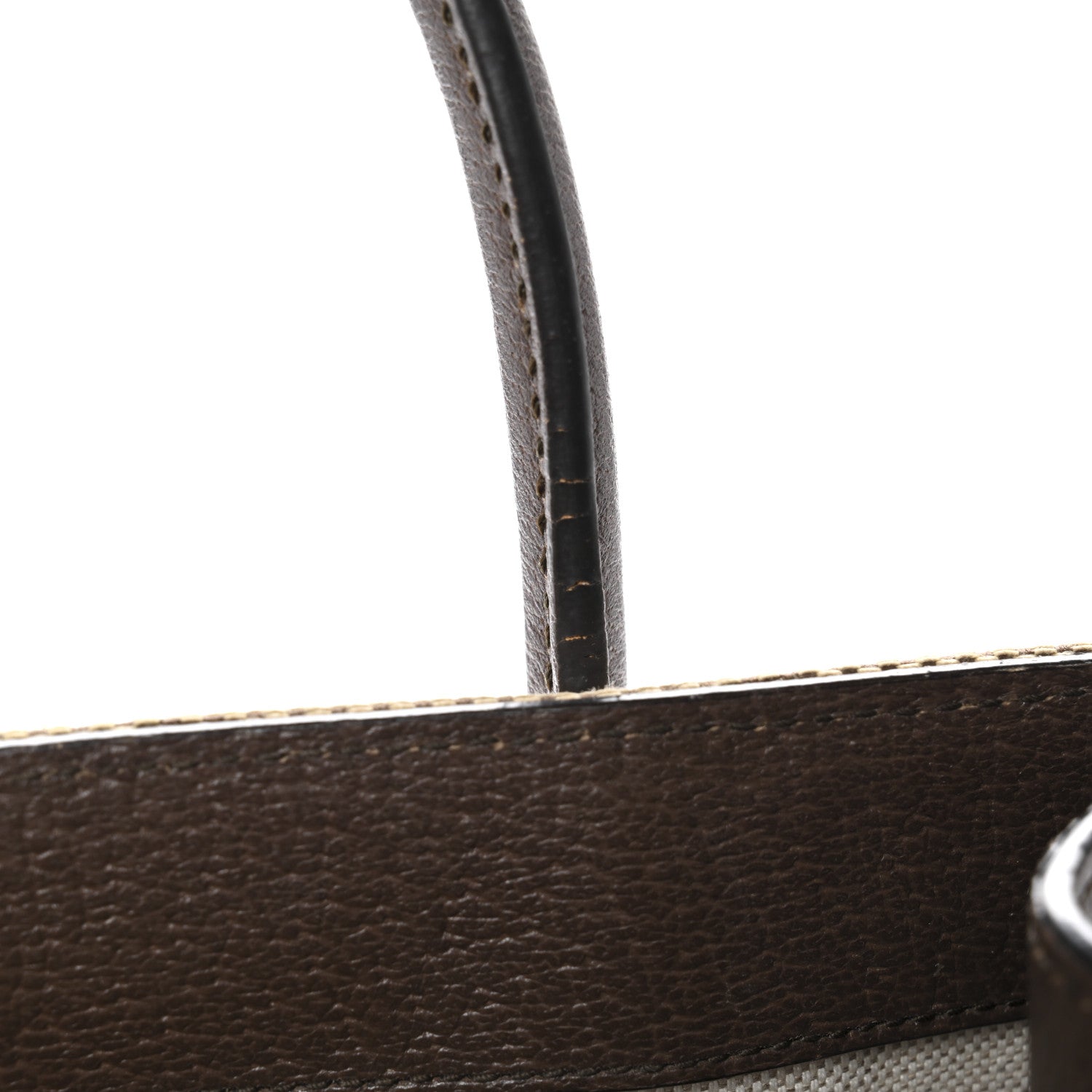Gucci Monogram Jumbo GG Textured Dollar Calfskin Web Small Tote Bag Camel Ebony New Acero 18 of 20