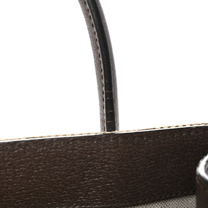 Gucci Monogram Jumbo GG Textured Dollar Calfskin Web Small Tote Bag Camel Ebony New Acero 18 of 20
