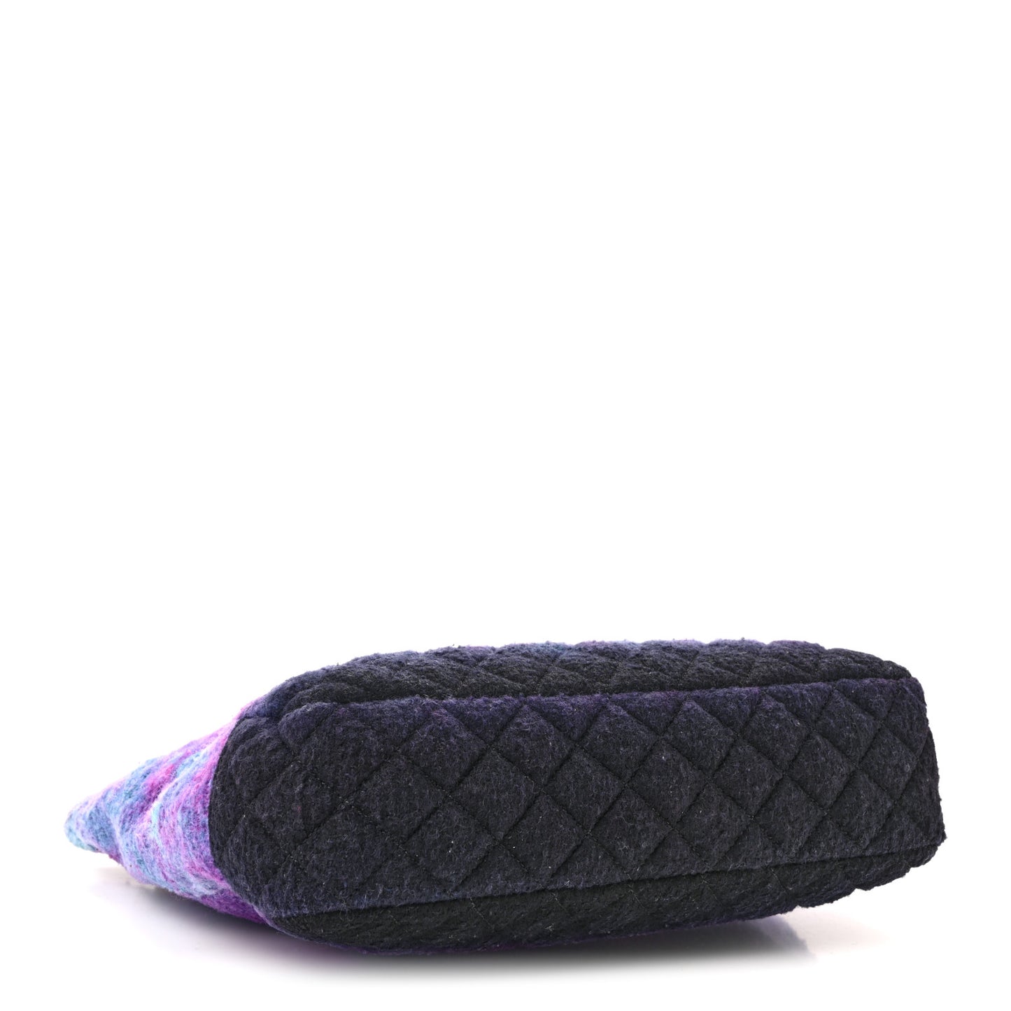 Wool Tweed CC Tote Purple Black Blue