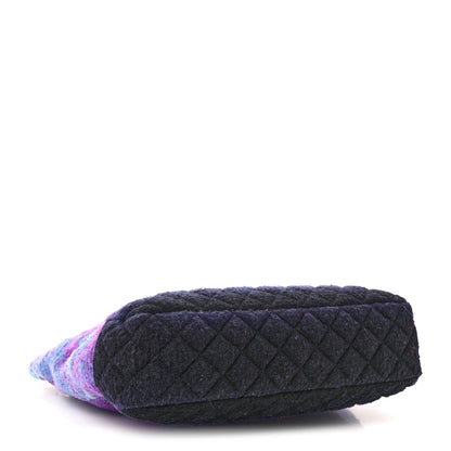 Chanel Wool Tweed CC Tote Purple Black Blue 4 of 14