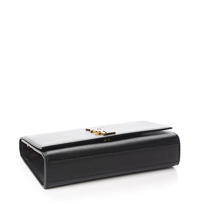 Saint Laurent Grain De Poudre Medium Classic Monogram Kate Satchel Black 3 of 10