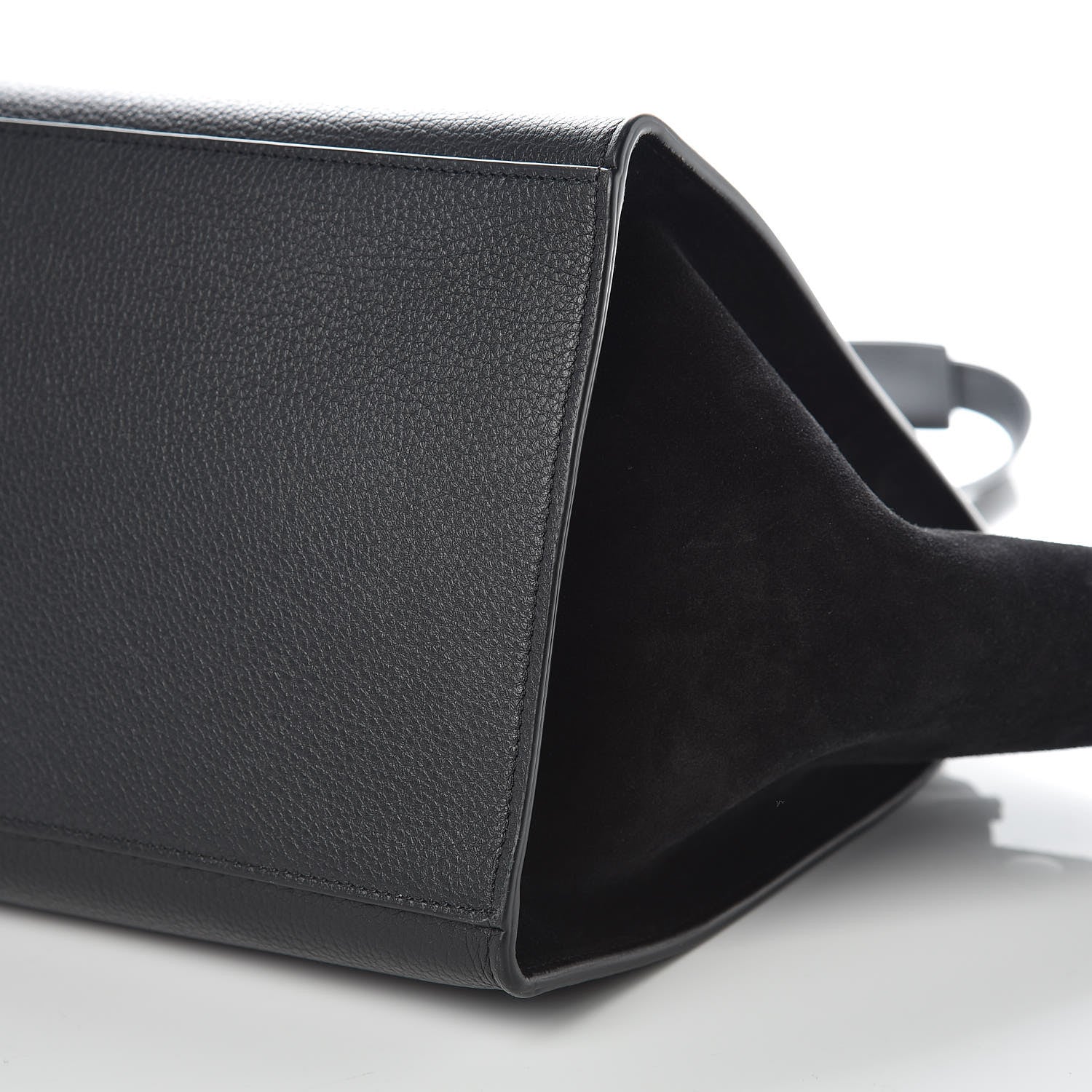 Celine Drummed Calfskin Suede Medium Trapeze Black 9 of 9