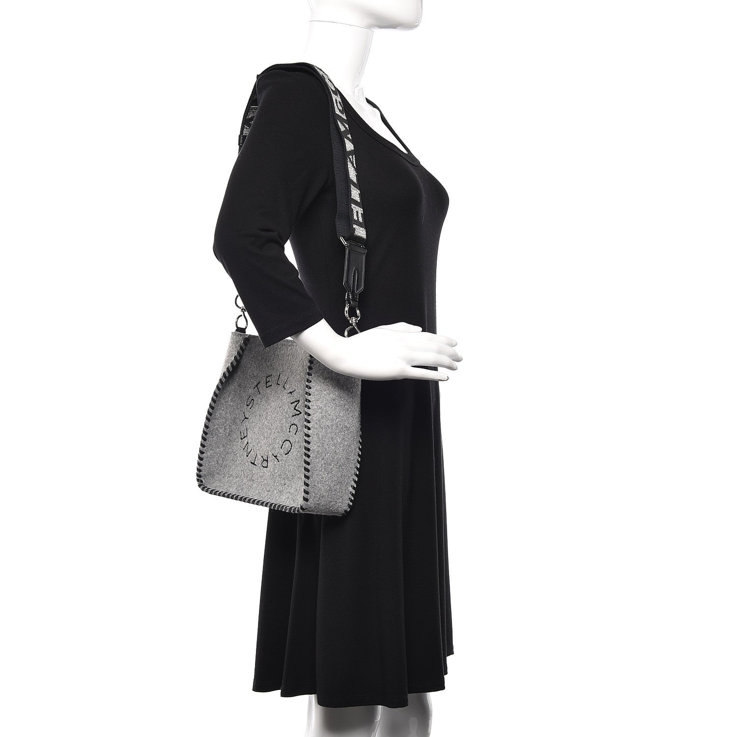 Stella McCartney Eco Felt Mini Logo Crossbody Smoke Slate 2 of 10