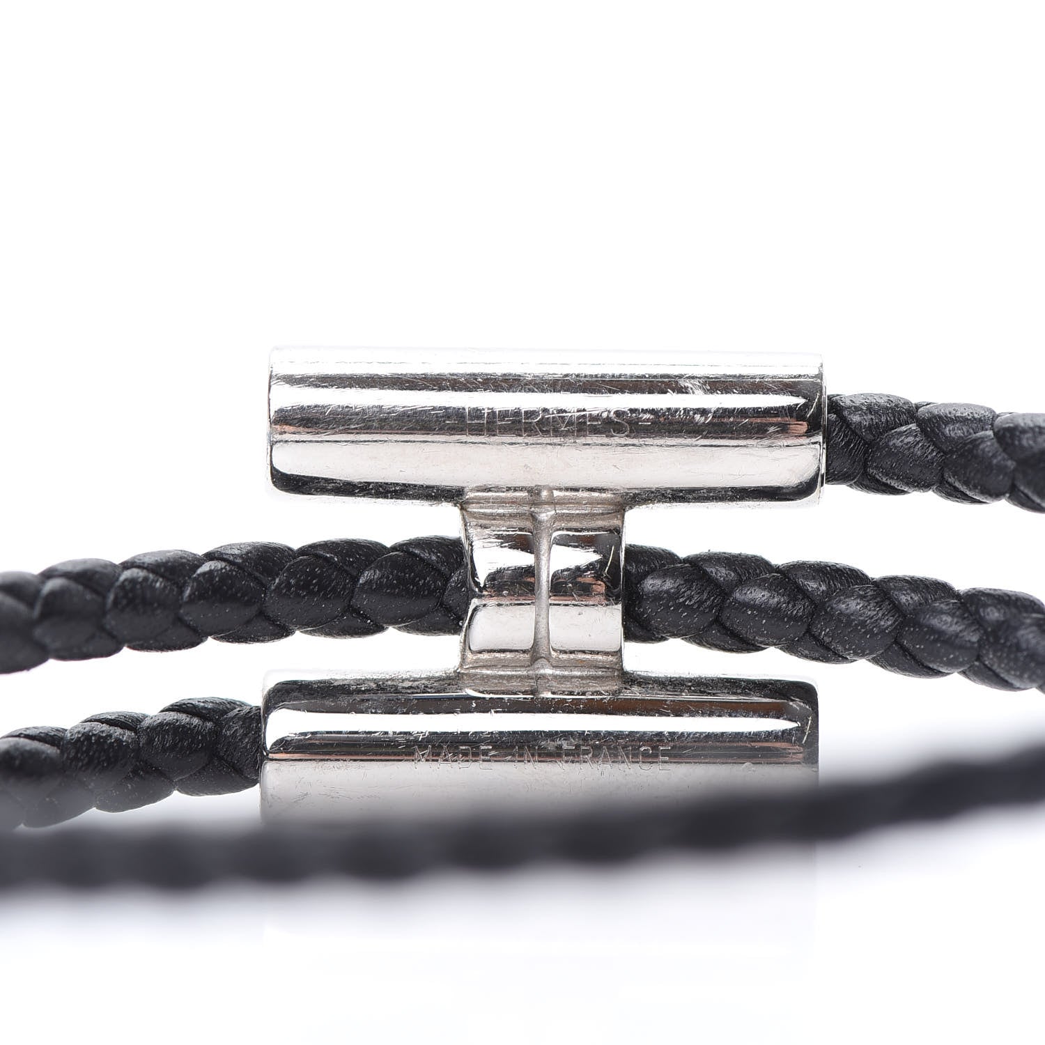 Hermes Swift Double Wrap Cord Tournis Tresse Bracelet T5 Black 4 of 5