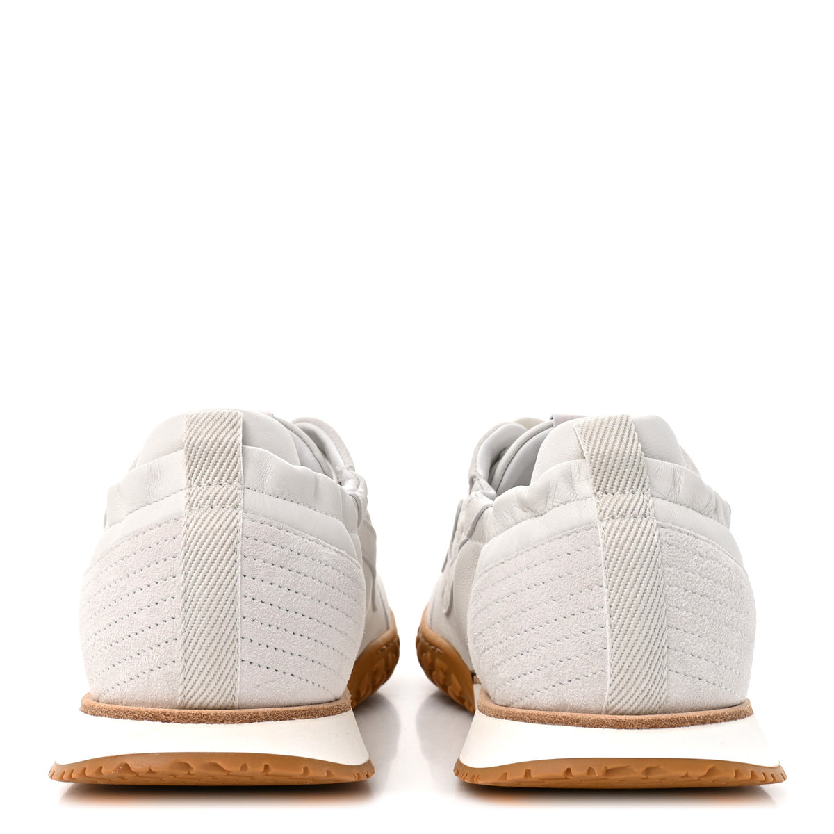 Hermes Nappa Suede Goatskin Womens Jet Sneakers 40.5 White 5 of 11