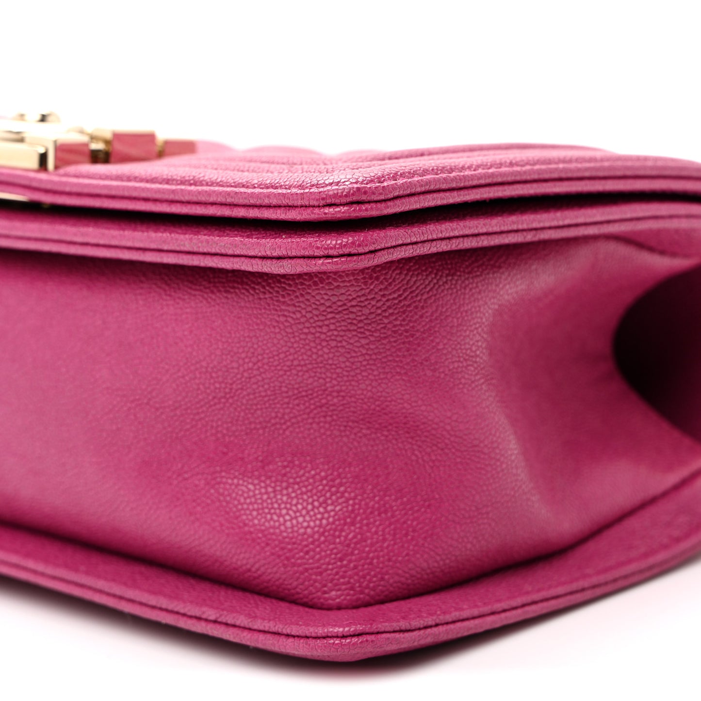 Caviar Quilted Small Boy Flap Dark Pink