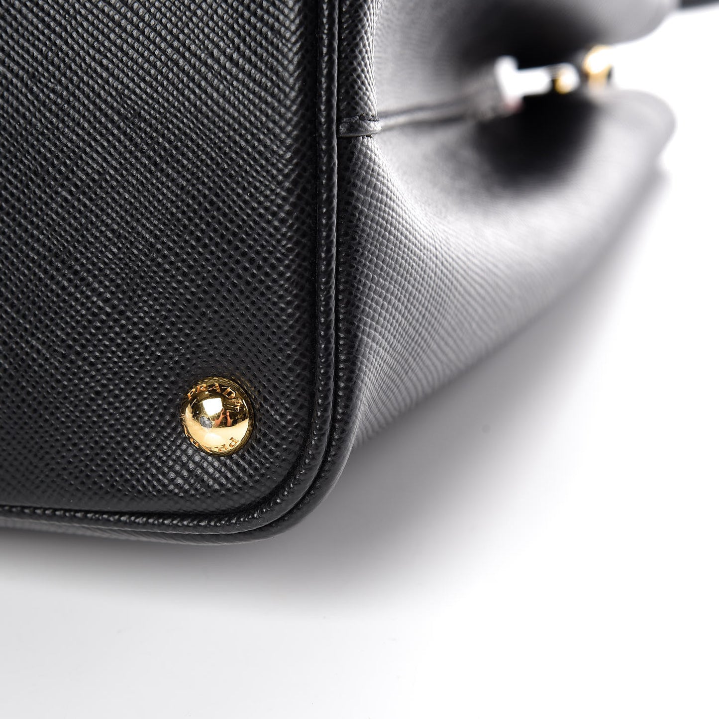 Saffiano Cuir Medium Double Bag Black Fuoco