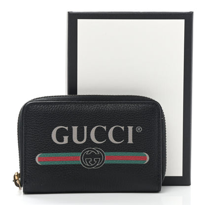 Gucci Calfskin Logo Zip Around Card Case Black 7 of 7