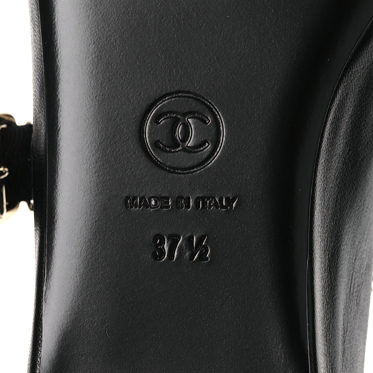 Chanel Lambskin Mary Jane Flats 37.5 Black 8 of 11