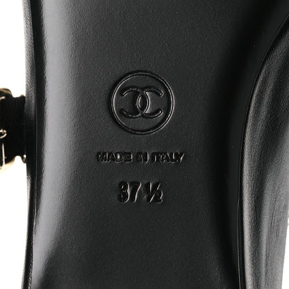 Chanel Lambskin Mary Jane Flats 37.5 Black 8 of 11