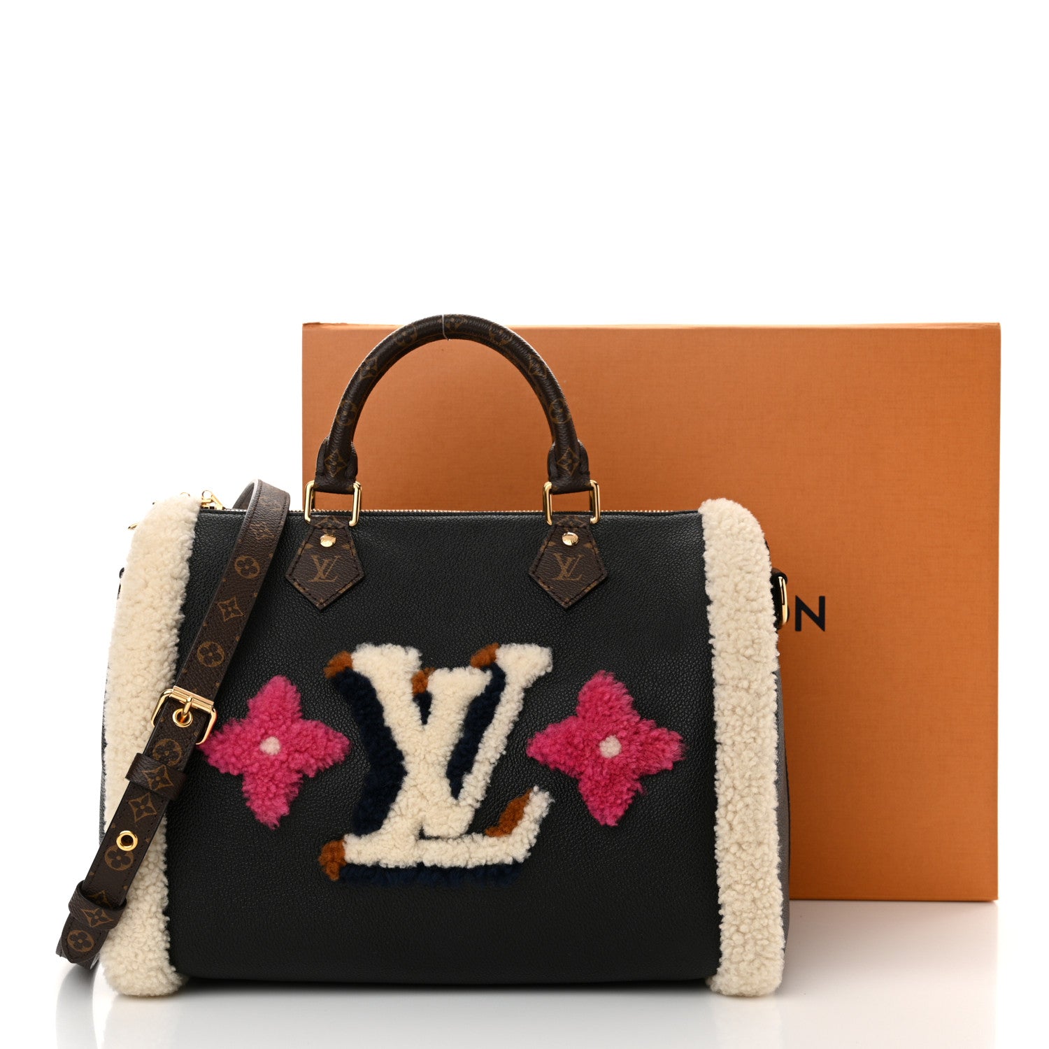 Louis Vuitton Calfskin Monogram Teddy Speedy Bandouliere 30 Black 11 of 11