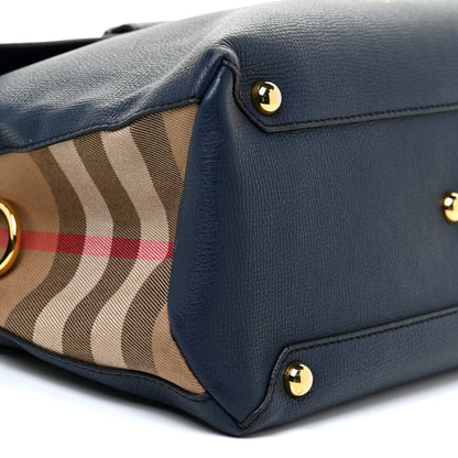 Burberry Derby Calfskin House Check Medium Camberley Ink Blue 9 of 20