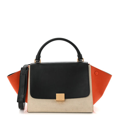 Celine Smooth Calfskin Linen Small Tri-Color Trapeze Orange 1 of 10