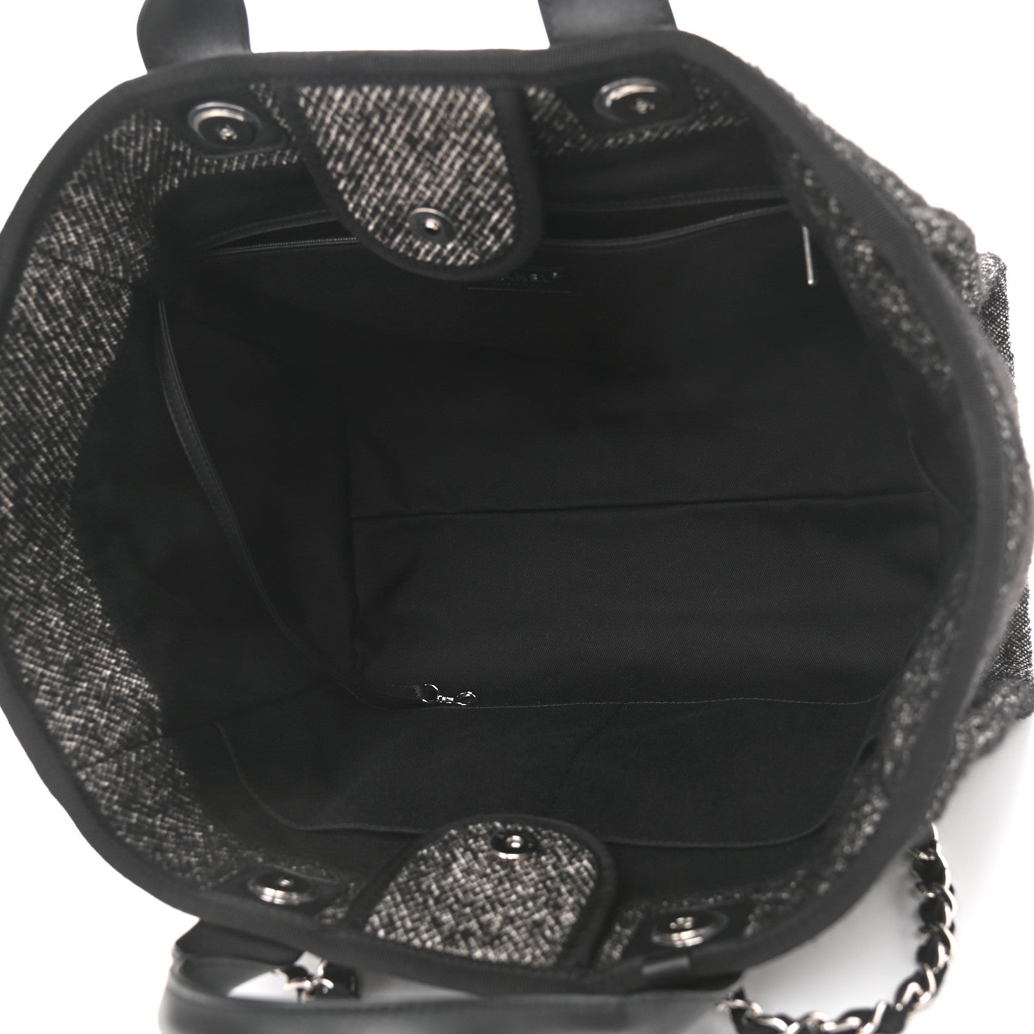 Chanel Mixed Fibers Calfskin Medium Deauville Tote Black 4 of 9