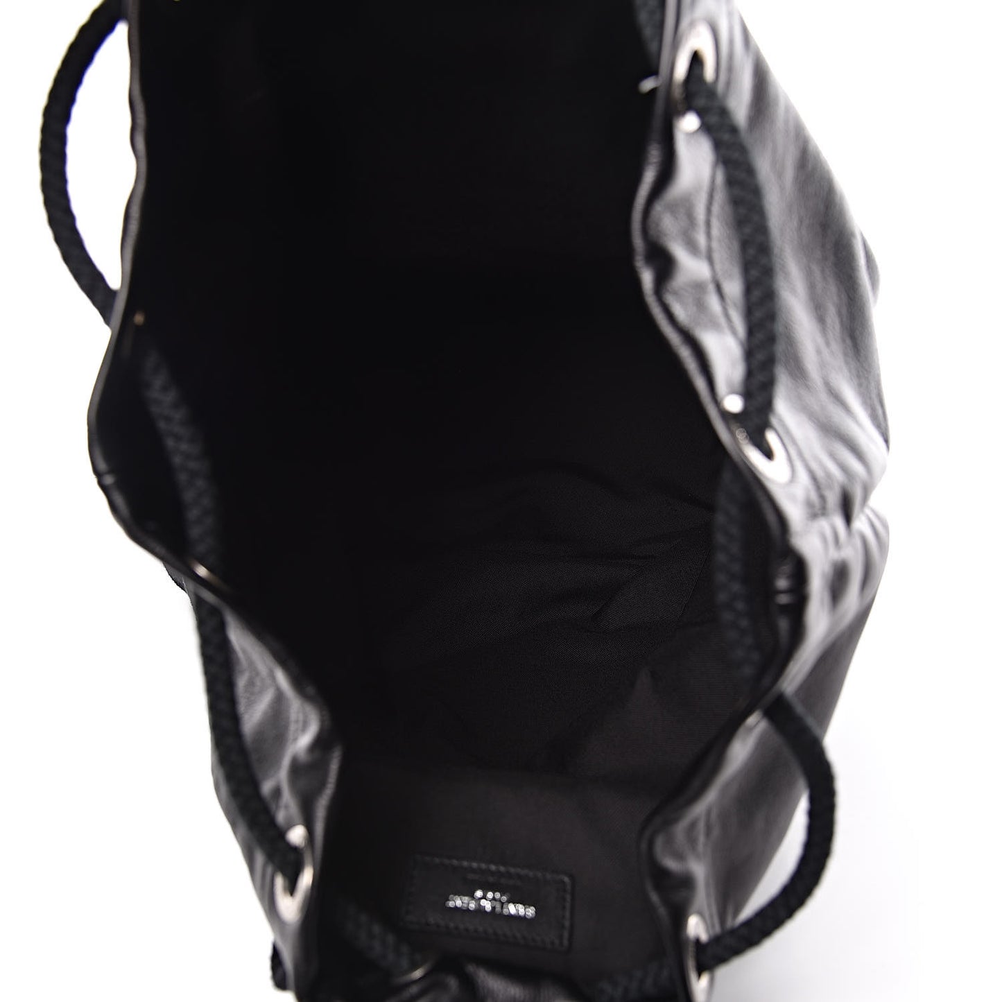 Smooth Calfskin City Sailor Drawstring Backpack Black