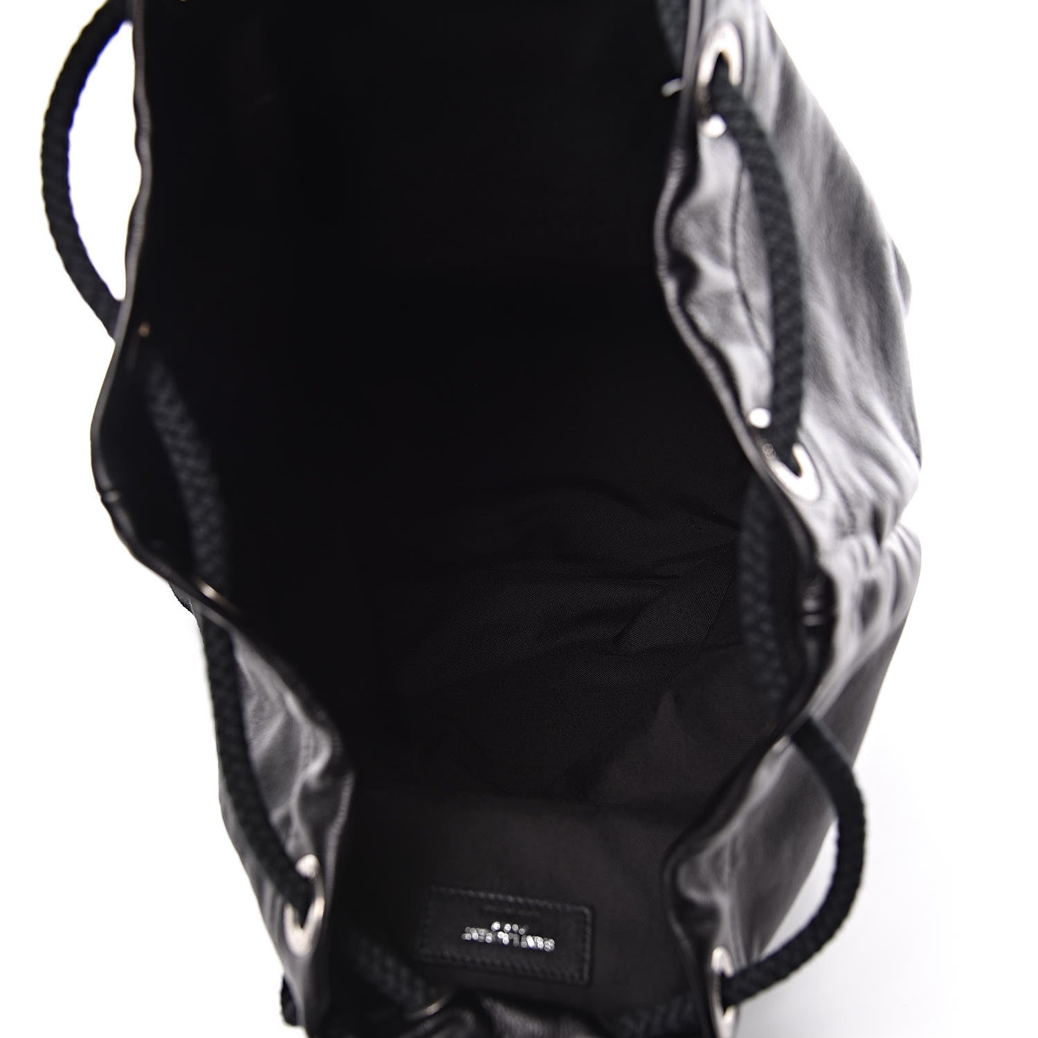 Saint Laurent Smooth Calfskin City Sailor Drawstring Backpack Black 5 of 9