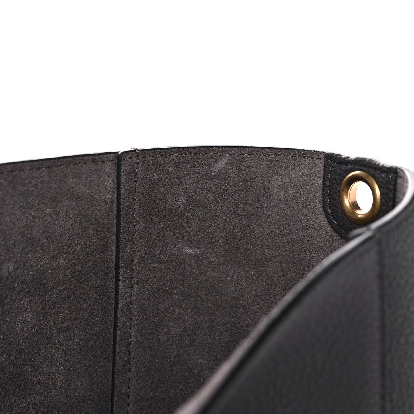 Soft Grained Calfskin Sangle Bucket Bag Grey